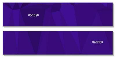 set of banners, abstract purple geometric background with triangles vector