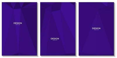 set of flyers, set of covers, set of posters, abstract purple geometric background with triangles vector