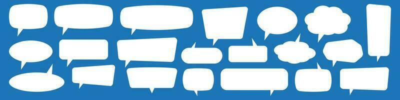 Set of speech bubbles. Speak bubble text, cartoon chatting box, message box. Blank empty vector white speech bubbles. Cartoon balloon word design.