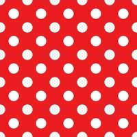 Red polka dot seamless pattern. retro texture. White polka dots on red background. vector