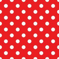 Red polka dot seamless pattern. retro texture. White polka dots on red background. vector