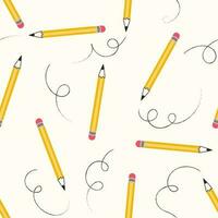 Pencils drawing scribble seamless pattern vector illustration