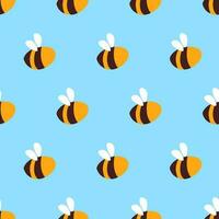 abejas resumen garabatear sin costura modelo vector ilustración