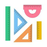 Colorful rulers set doodle vector illustration isolated