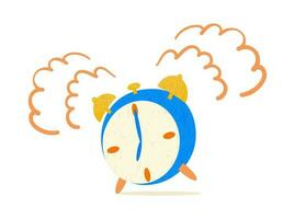 Alarm clock ringing doodle vector illustration isolated