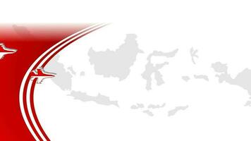 Happy 78th independence day of Indonesia white red background with fighter jet effect video