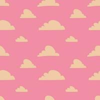 Seamless vector pattern of hand drawn cute clouds. Design of repeating  magic clouds for printing scrapbooking paper, fabric, wallpapers, backgrounds.