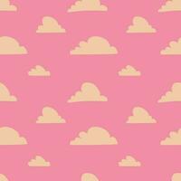 Seamless vector pattern of hand drawn cute clouds. Design of repeating  magic clouds for printing scrapbooking paper, fabric, wallpapers, backgrounds.