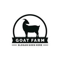 Goat farm logo design vector illustration. Livestock logo vector