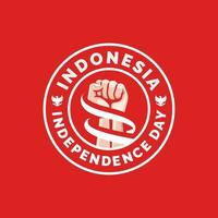 Indonesia independencia día logo diseño vector ilustración