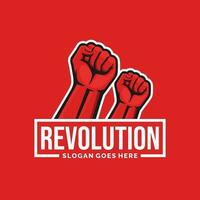 revolución logo diseño vector ilustración