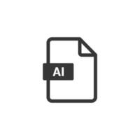 AI file icon isolated on white background vector