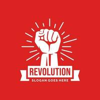 revolución logo diseño vector ilustración