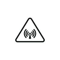 Non ionizing radiation caution warning symbol design vector