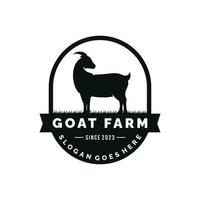 Goat farm logo design vector illustration. Livestock logo vector