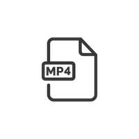 MP4 file icon isolated on white background vector