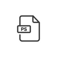 PS file icon isolated on white background vector