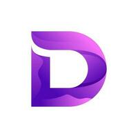 D letter logo colorful gradient vector