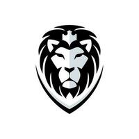 lion logo design black and white color vector