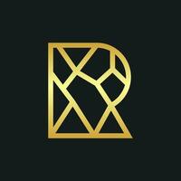 letter r luxury logo design vector