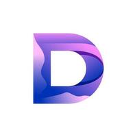 D letter logo colorful gradient vector