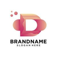 D letter logo colorful gradient vector