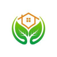 nature house logo design vector