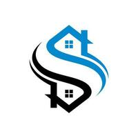 S letter house logo design vector