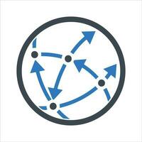 Global communication icon. Vector and glyph