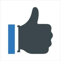Thumbs up icon. Vector and glyph
