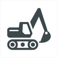 Excavator icon. Vector and glyph