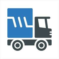 Delivery truck icon. Vector and glyph