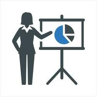 Presentation business report icon. Vector and glyph