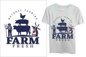 American farm logo design for T Shirts vector