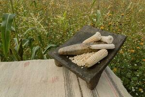 In Mexico, the metate is a symbol of tradition, connecting people with nature and food photo