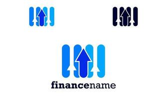 Simple illustration logo design for financial company. financial company logo design in blue color. vector