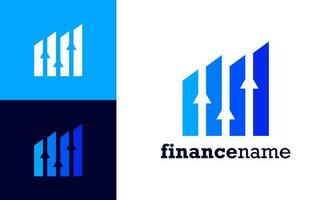 Simple illustration logo design for financial company. financial company logo design in blue color. vector