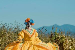 On the Day of the Dead, people in nature photo