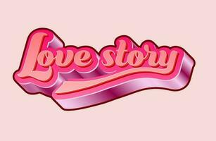 lettering phrase love story vector