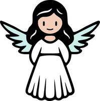 Doodle angel isolated vector illustration