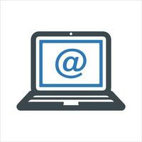 Online mail icon. Vector and glyph