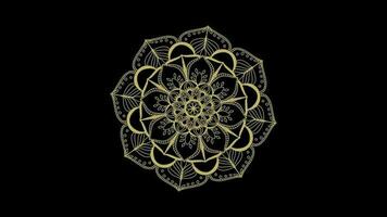 Golden mandala flower motif video