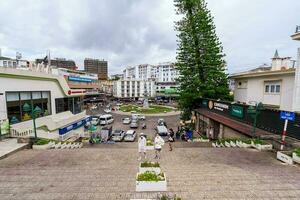 Da Lat, Viet Nam - 3 June 2023 View from Da Lat Market in the morning, Traffic Center Landmark in Da Lat city photo