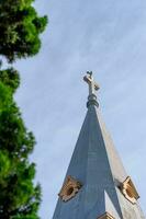 Cathedral chicken. This is a famous ancient architecture in Da Lat city, Vietnam. photo