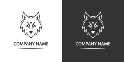 lobo empresa minimalista logo lobo minimalista lobo negocio logo para negocio modelo Pro vector aislado diseño modelo.