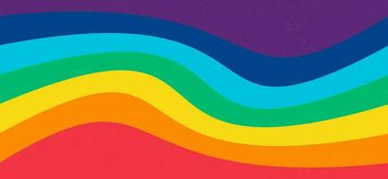 Textured wavy rainbow colored banner. Editable Vector Art. EPS 10.