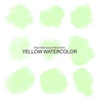 Abstract Light Yellow Watercolor splotches and strokes isolated on white background. Editable Vector Illustration. EPS 10.