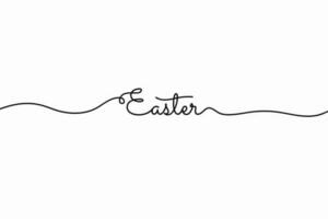 Simple Easter Ballpoint calligraphy on white background. Elegant smooth pen lettering. Editable Vector Illustration. EPS 10.