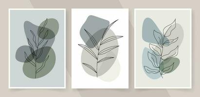 Abstract hand drawn boho wall art in flat design. Vector art print  wall decor.