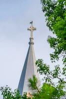 Cathedral chicken. This is a famous ancient architecture in Da Lat city, Vietnam. photo